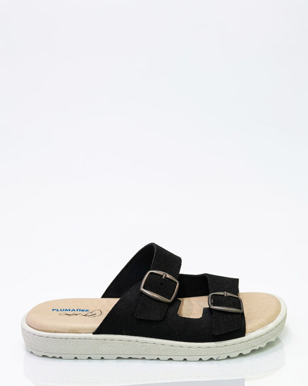 Plumaflex A80500 Black Leather Casual Slide