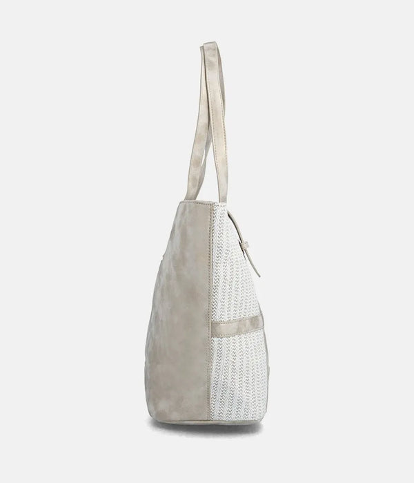 Remonte Q0764/80 Thatcher White & Gold Metallic Woven Tote Bag