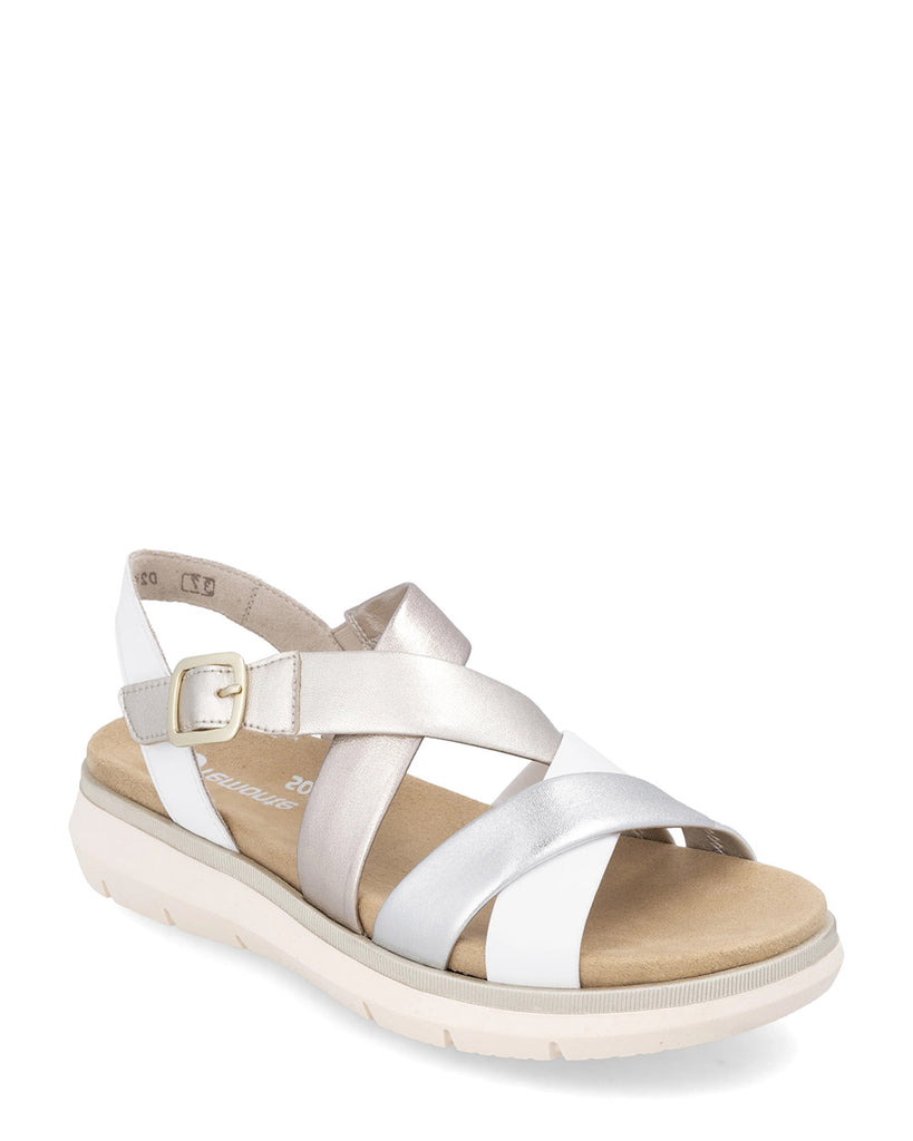 Remonte D2K53-91 Metallic/White Leather Sandal