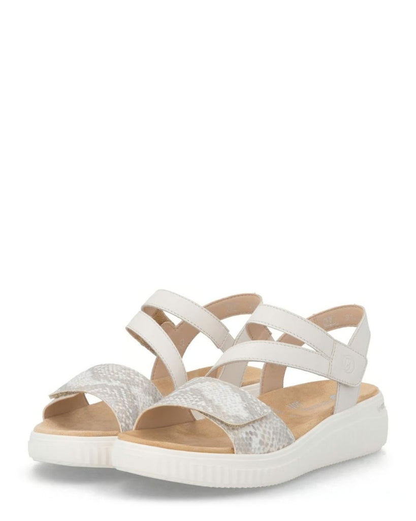 Remonte D3L51-60 Sutton Beige & White Leather Sandal