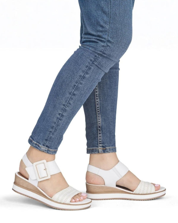 Remonte D6453-81 Wilmslow White Combination Leather Sandal