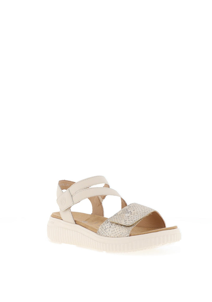 Remonte D3L51-60 Sutton Beige & White Leather Sandal