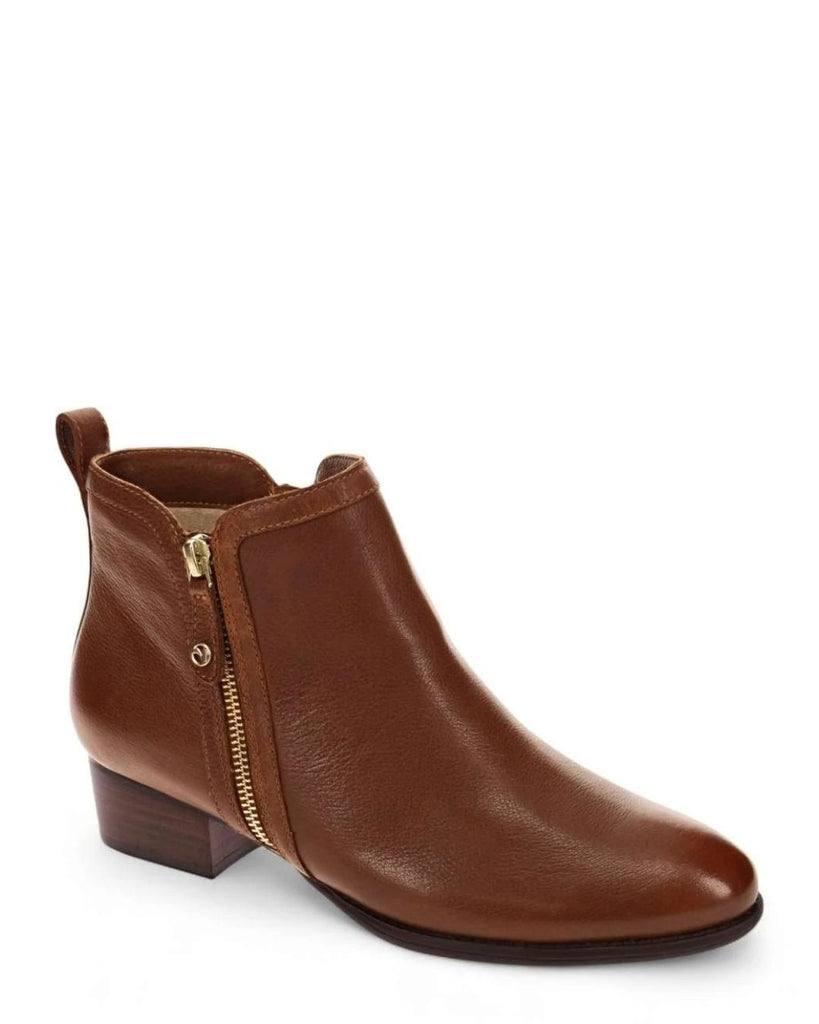Revere Houston Mocha Leather Wide Fit Ankle Boot