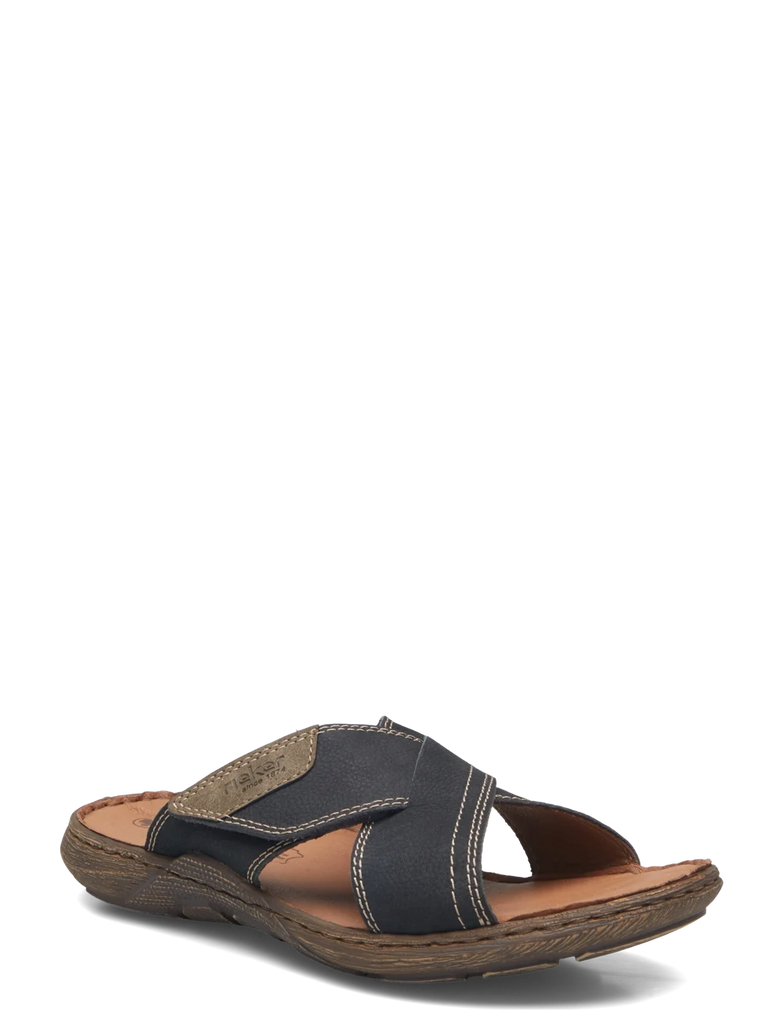 Rieker 22089-14 Mens Leather Blue Slide