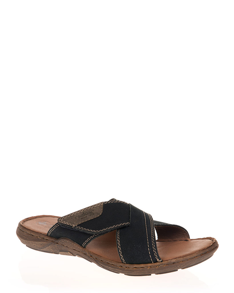 Rieker 22089-14 Mens Leather Blue Slide