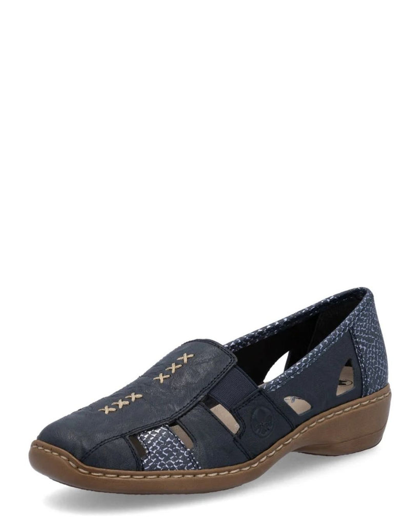 Rieker 41385-15 Gabes Navy Leather Shoe