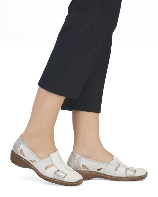 Rieker 41385-80 Gabes White Leather Shoe