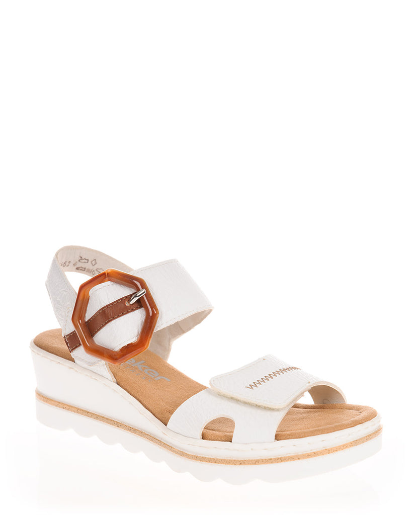 Rieker 67476-83 White Leather Sandal
