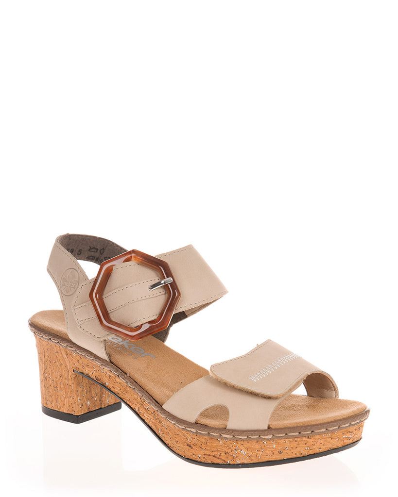 Rieker 68866-60 Beige Textile Walking Sandal