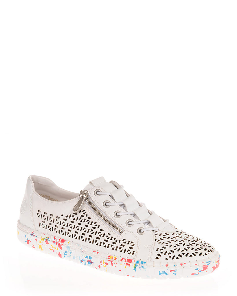 Rieker M2357-80 White Leather Casual Sneaker