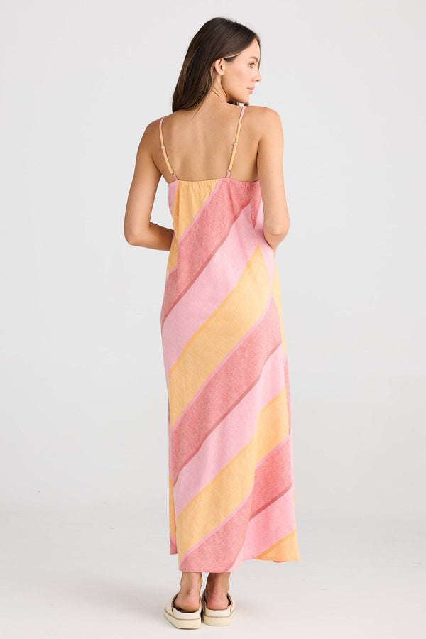 Shanty SH24260-7 Claro Lisbon Stripe Maxi Dress