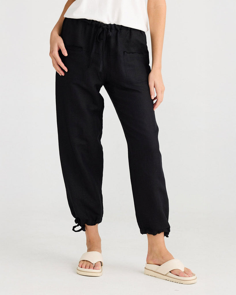 Shanty SH25162-1 Amazon Pant Black Linen Blend