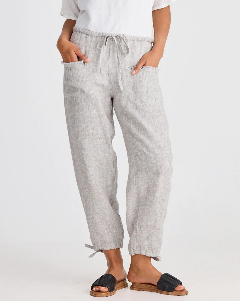 Shanty SH25162-1 Amazon Pant Charcoal Fleck Linen Blend