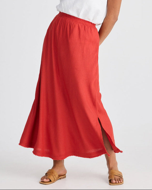 Shanty Sicily SH25165-3 Skirt Cherry Linen Blend