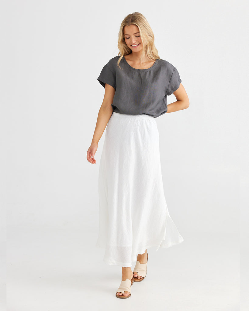 Shanty Sicily Skirt White Linen