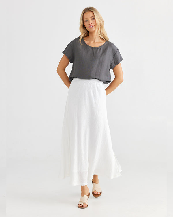 Shanty Sicily Skirt White Linen