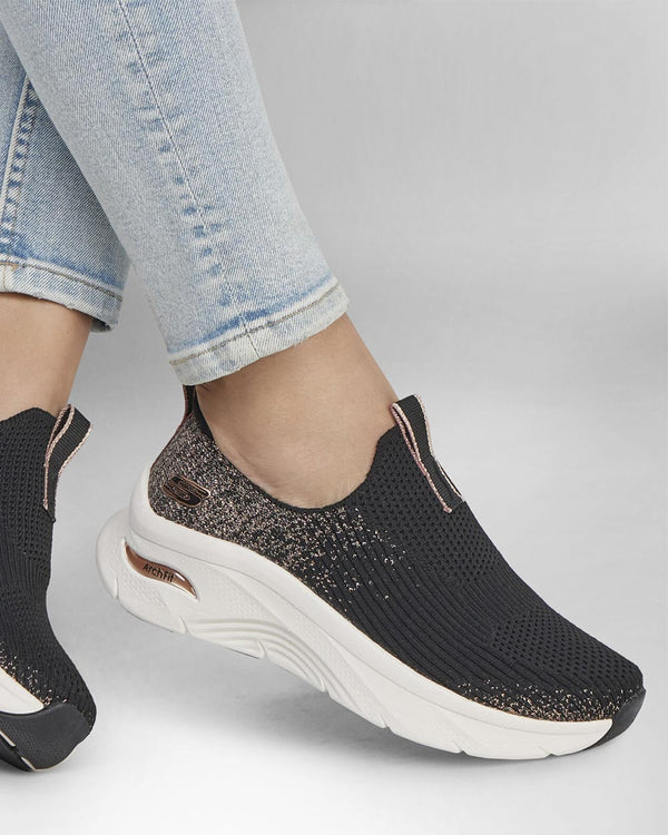 Skechers Arch Fit D' Lux Glimmer Black Rose Gold