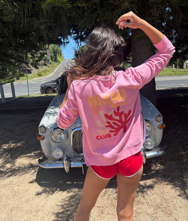 Sophie Moran Miami Beach Club Pink Sweatshirt