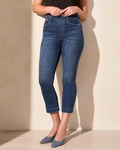 Tribal Audrey Pull on Crop Straight Jeans