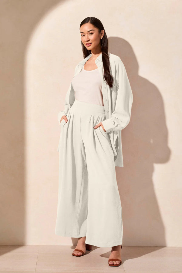 Tribal Jeans Flowy Wide Leg Pant Coco Milk