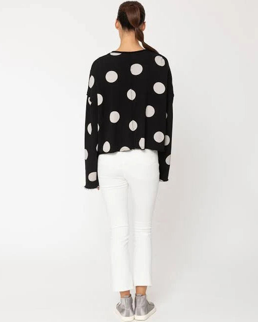 Two by Two Mire Cotton Cardigan Black Polka Dot