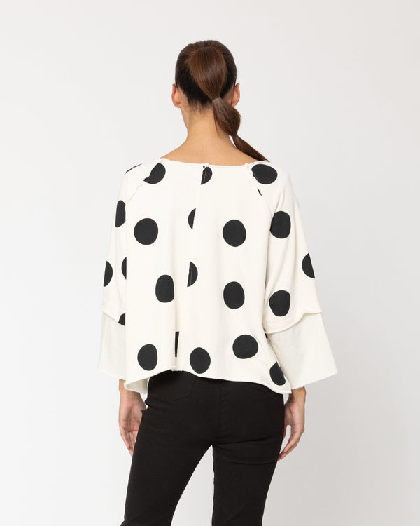 Two by Two Riza Cotton Sweatshirt White Polka Dot