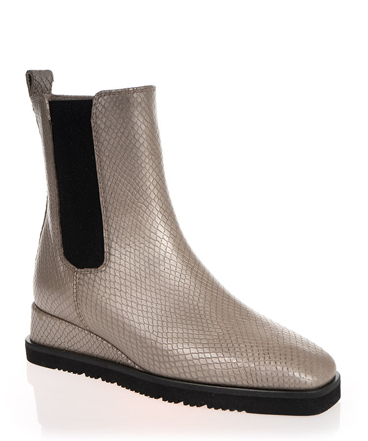 Unisa Kalahari Metal Platino Leather Ankle Boot