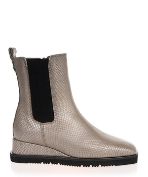 Unisa Kalahari Metal Platino Leather Ankle Boot