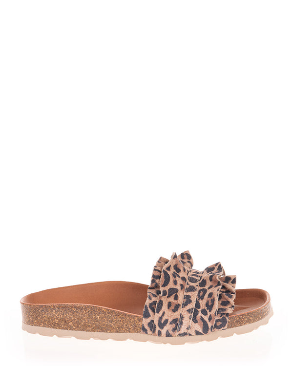 Verbenas Rocio Leopardo Grande Leather Slide