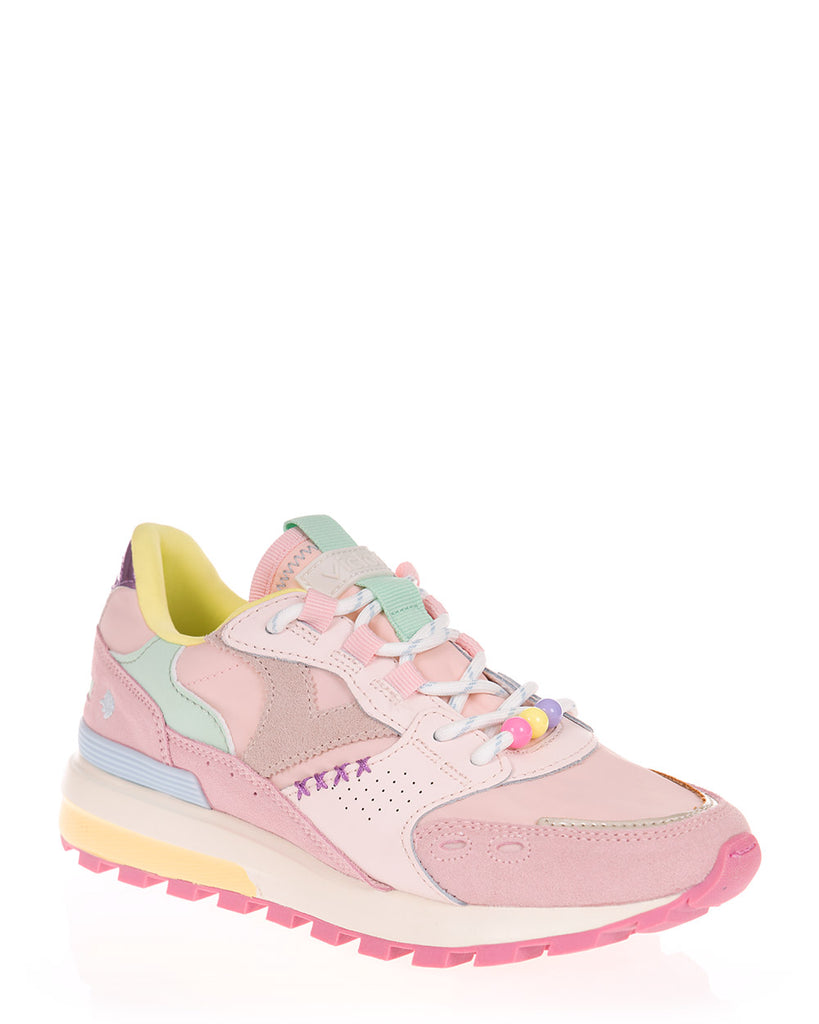Victoria 1 156111 Rosa Leather & Textile Trainer