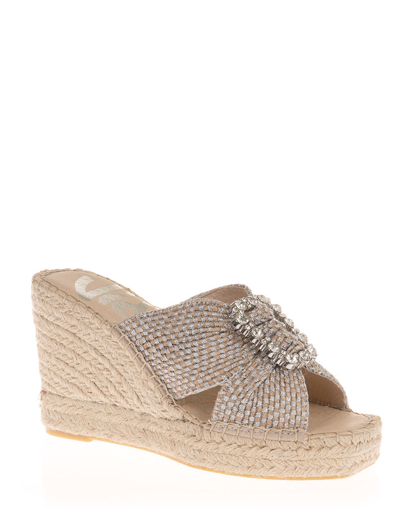 Vidorreta S25357 Lazo/Arena Leather Espadrille Wedge Slide