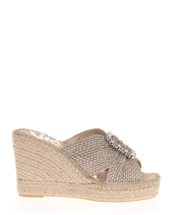 Vidorreta S25357 Lazo/Arena Leather Espadrille Wedge Slide