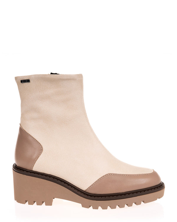 Viguera 8292 Beige Leather Ankle Boot