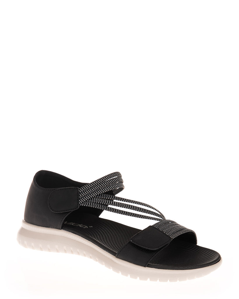 Wilde Sirena Black Low Wedge Summer Sandal