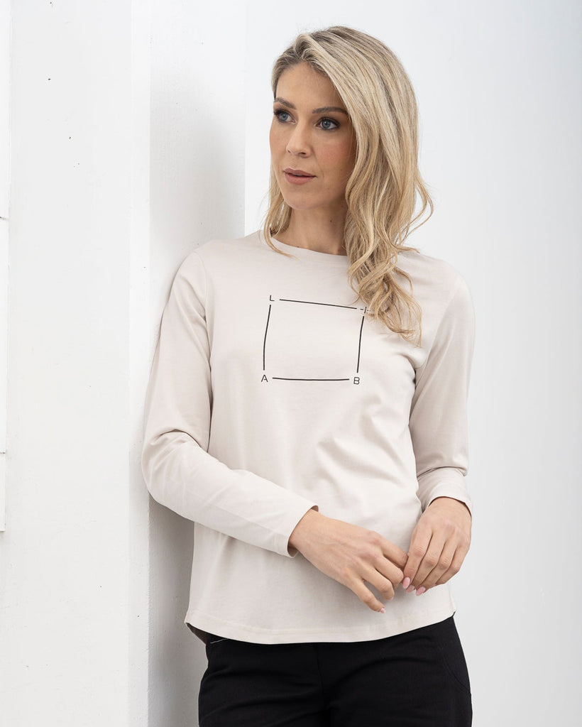 X.LAB X Box Tee Bone/Black Long Sleeved Tee