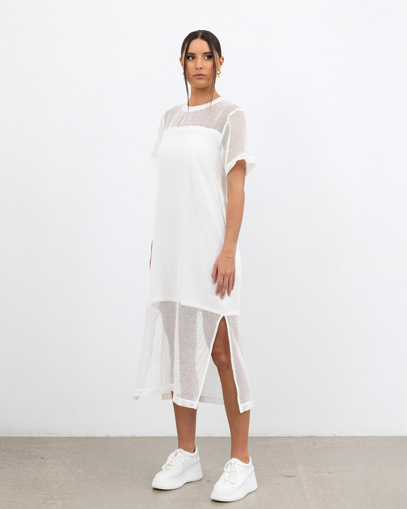 X.LAB Snapshot Chic Dress Mesh White
