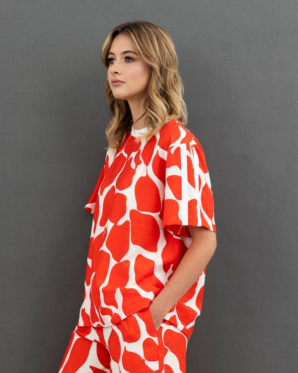 X.LAB Stop Motion Top Red Print