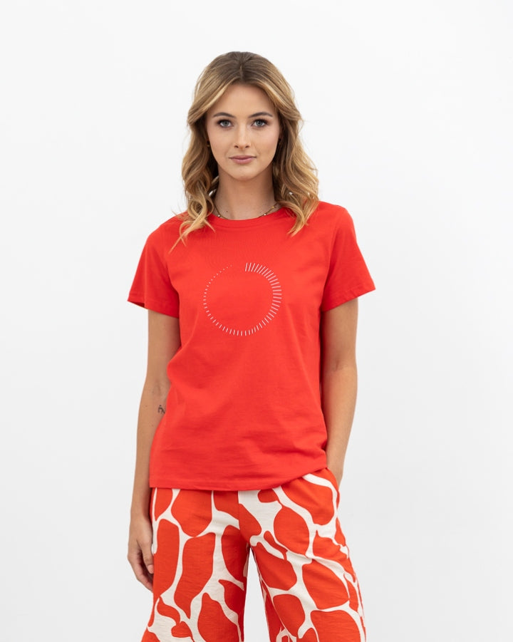 X.LAB Timer Tee Red/White Print