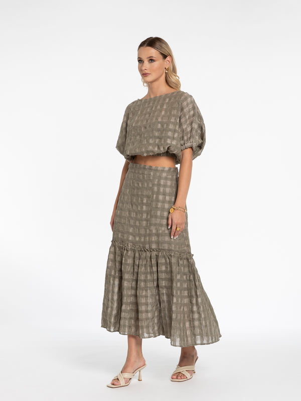 X LAB 588 Take A Chance Skirt Olive