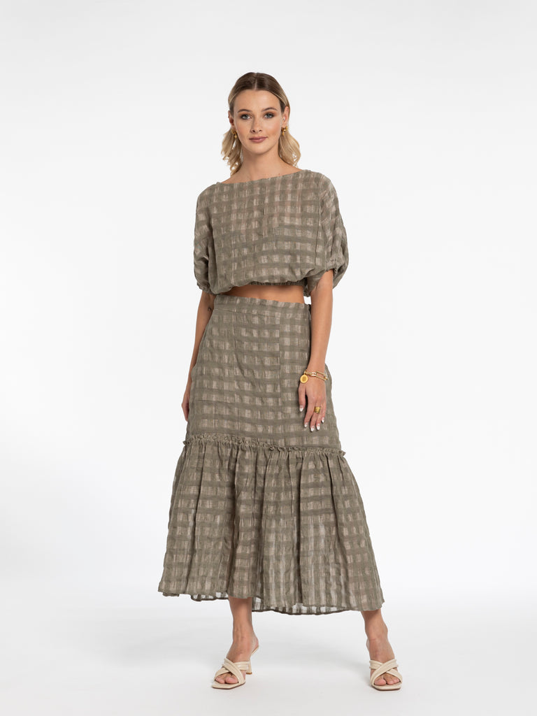 X LAB 588 Take A Chance Skirt Olive