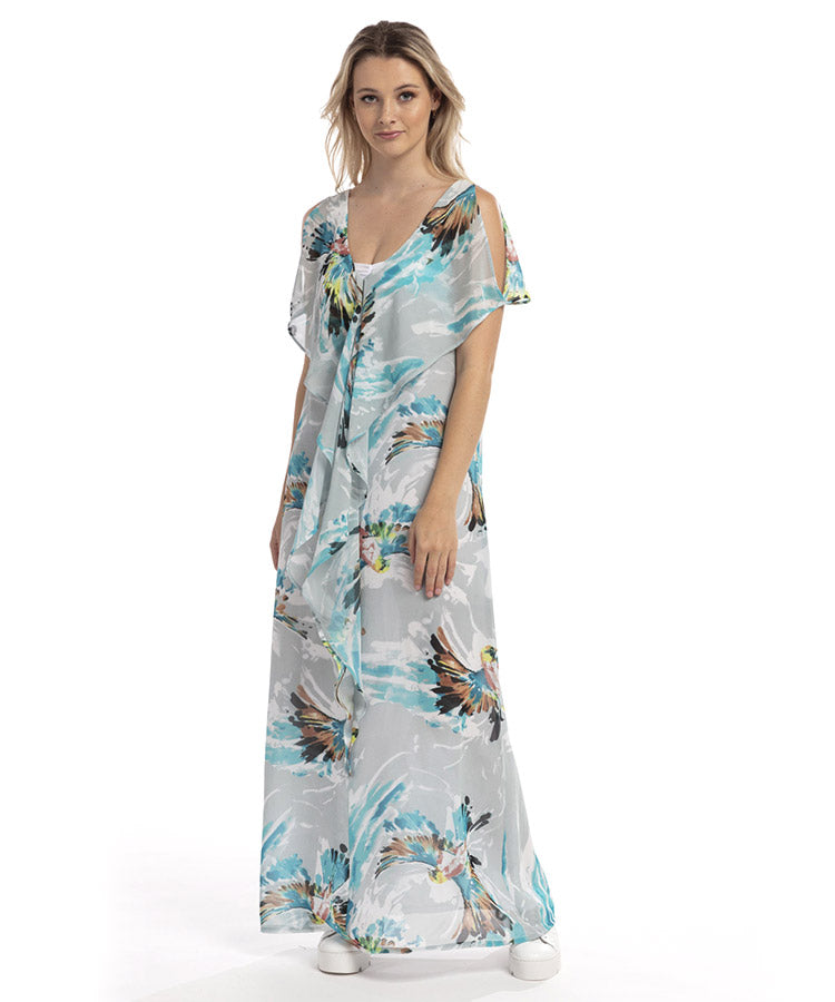 X LAB 399 Turquoise Printed Dress