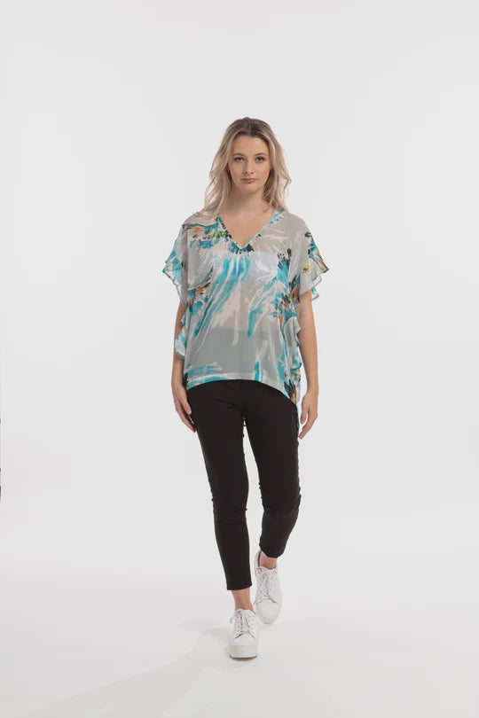X LAB  Fly Away Top Turquoise