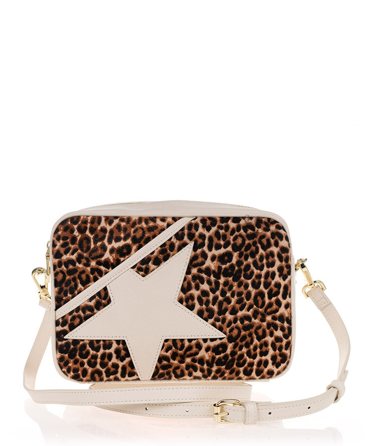 Alfie & Evie Cheetah & Cream Leather Shoulder Bag