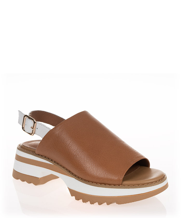 Alfie & Evie Lolly New Natural & White Leather Sandal