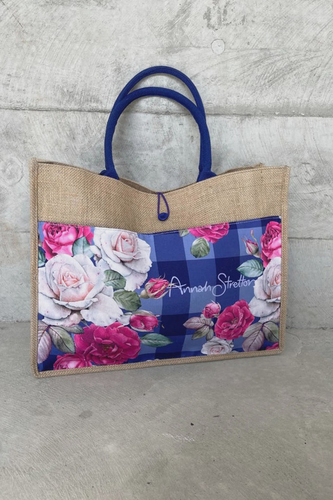 Annah Stretton  Cream Rose Jute Bag