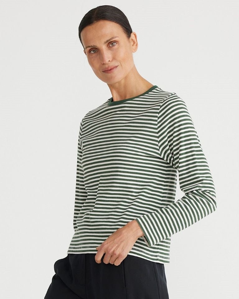 Brave & True Essential long sleeve Moss Stripe Top