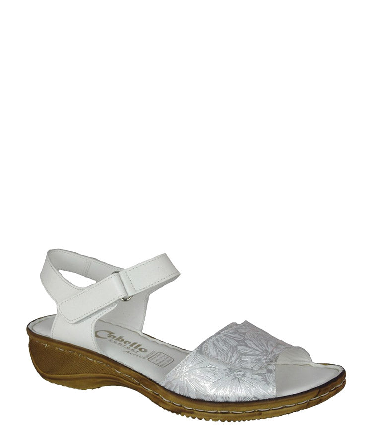 Cabello RE612 White Leather Sandal