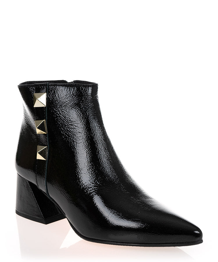 Jose Saenz 4364-NP Patent Black Leather Ankle Boot