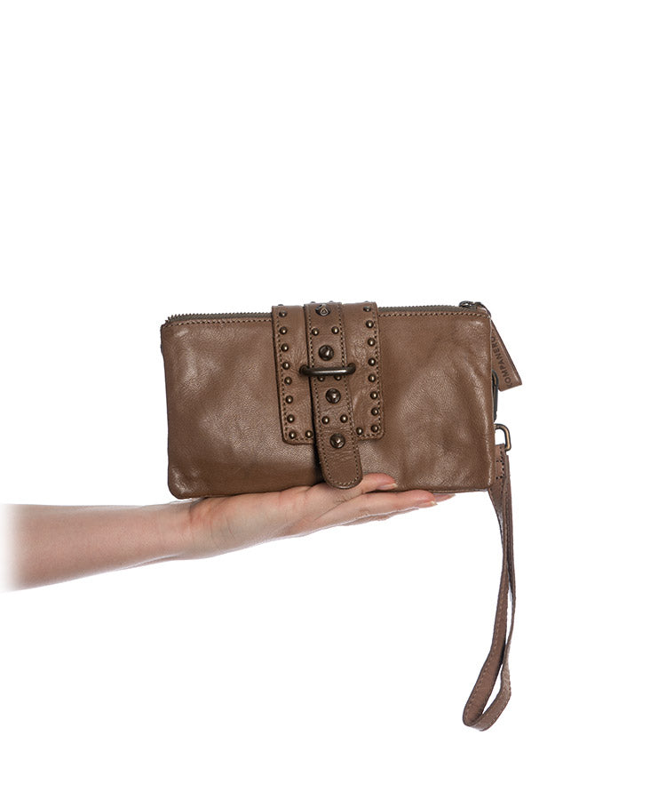 Kompanero Femi Olive Leather Purse /Small Hand Bag