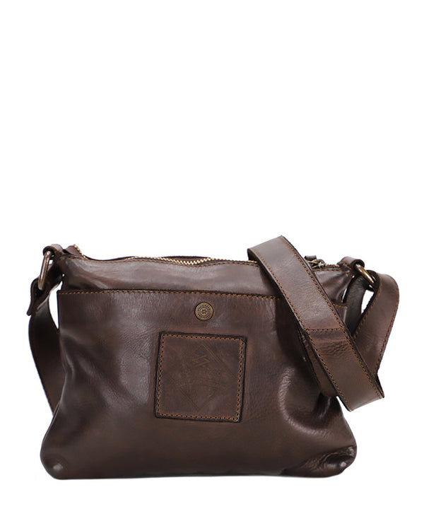 Kompanero Paxton Brown Leather Shoulder/Crossbody Bag